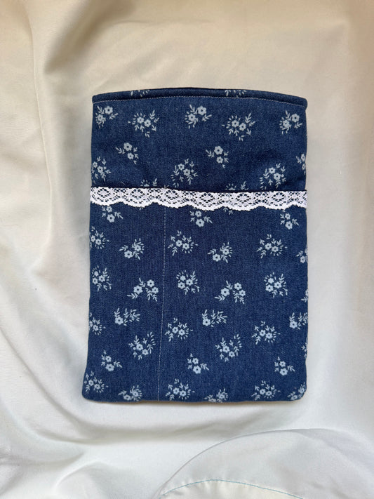 Ditsy Floral Denim Standard Paperback Book Sleeve