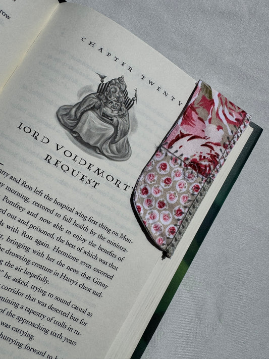 Rose Garden Handmade Fabric Bookmark