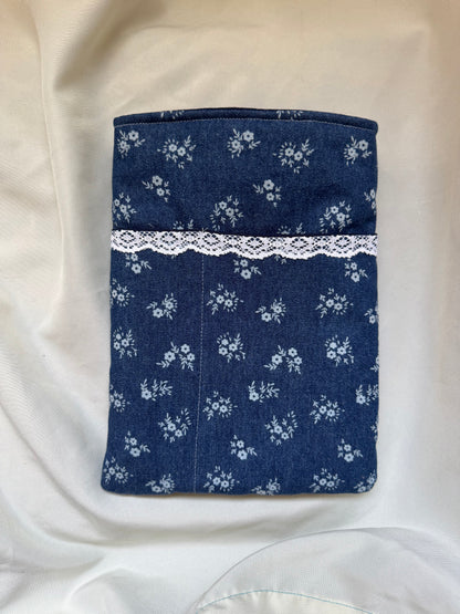 Ditsy Floral Denim Standard Paperback Book Sleeve