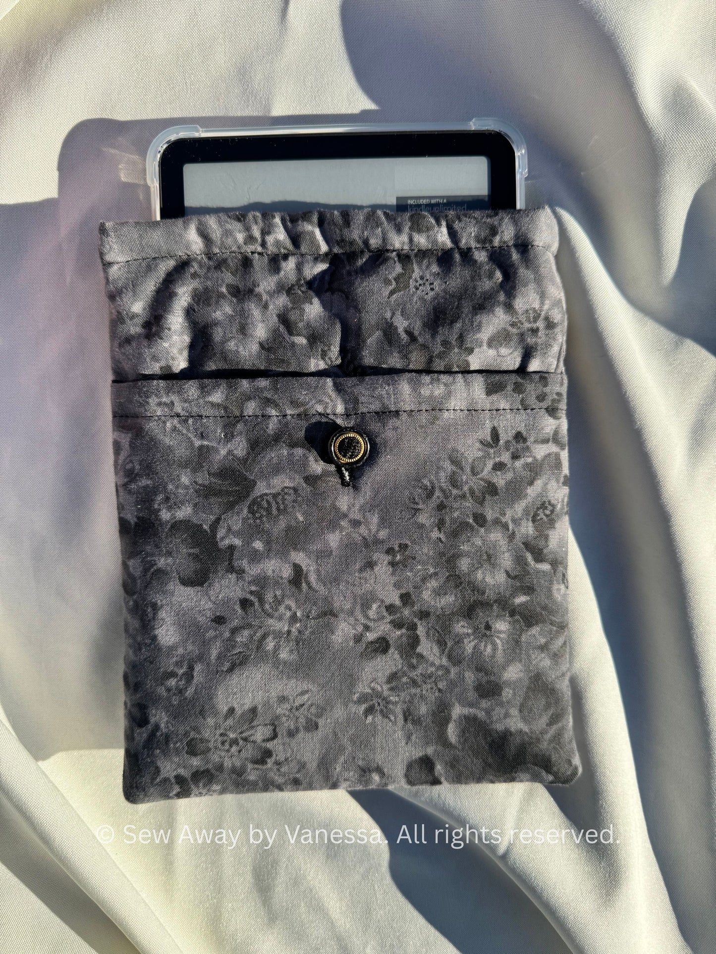 Our all-in-one Kindle sleeve- handmade designed fits Kindle paperwhite, color soft -Nigh- (with front pcket)