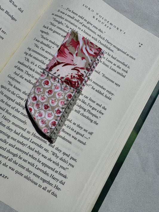 Rose Garden Handmade Fabric Bookmark