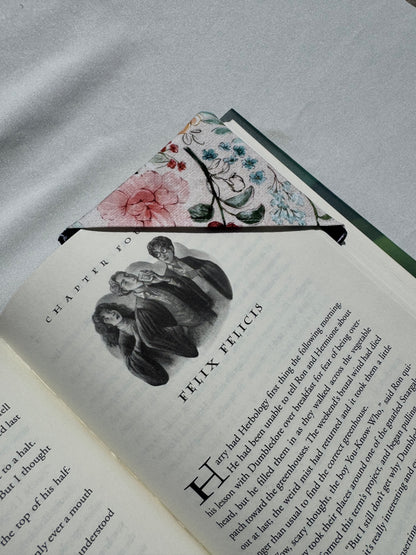 Timeless Flowers Handmade Fabric Bookmark