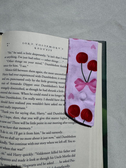 Sweet Cherries Handmade Fabric Bookmark