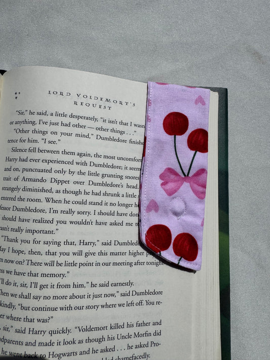 Sweet Cherries Handmade Fabric Bookmark