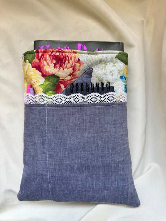 Lace Blue Garden Large Hardback Book Sleeve