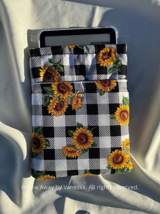 Our all-in-one Kindle sleeve- handmade designed fits Kindle paperwhite, color soft - Falling Sun Flowers
