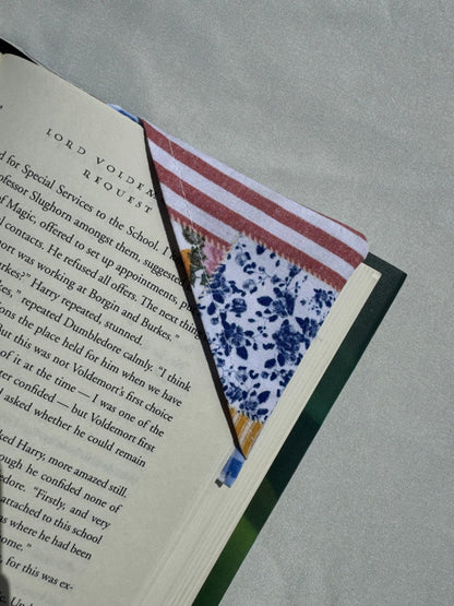 Wild Flowers Patches Handmade Fabric Bookmark