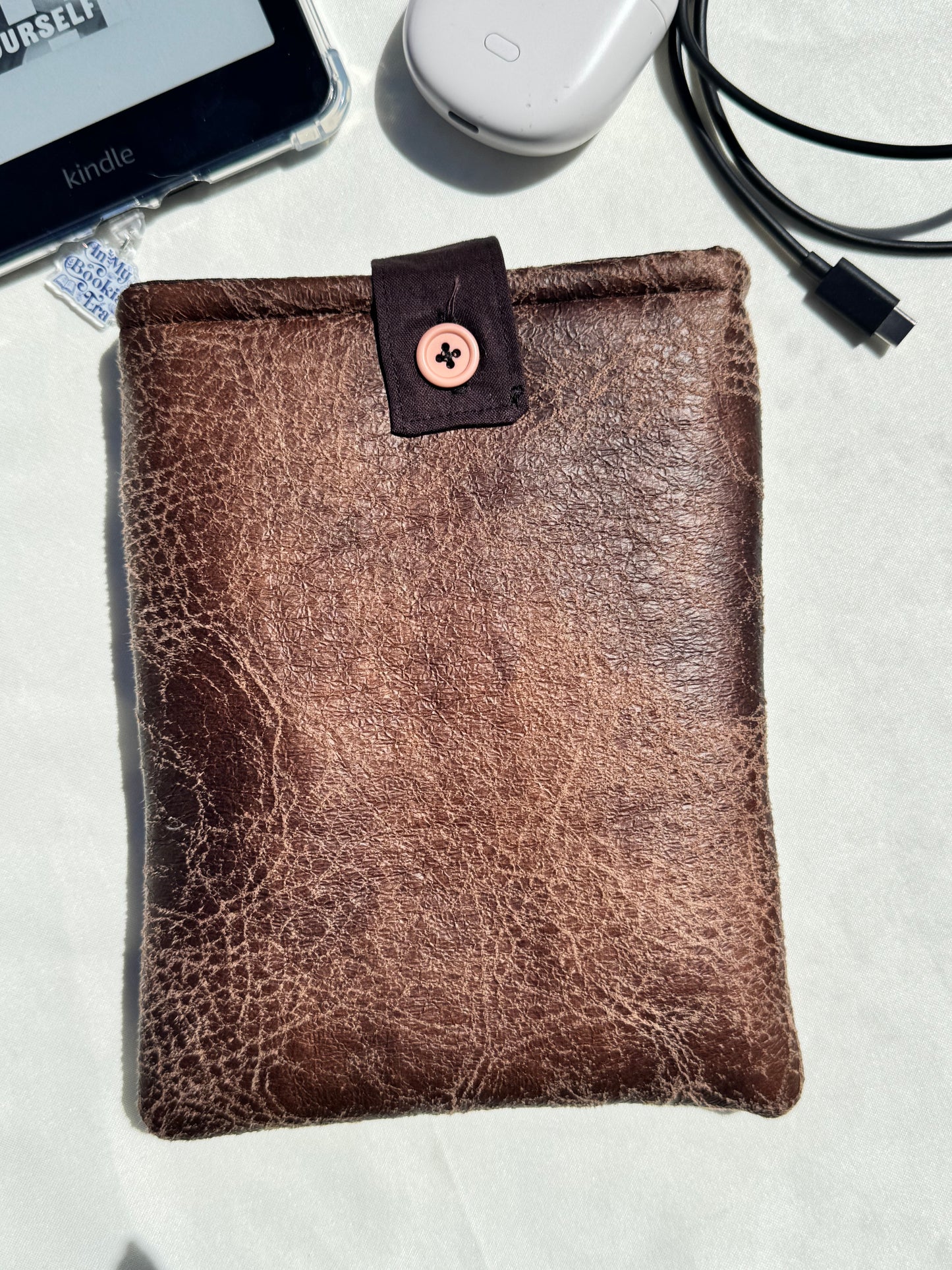 Brown Classic Kindle Sleeve — (Without front Pocket)