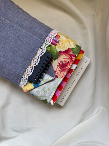 Lace Blue Garden Large Hardback Book Sleeve
