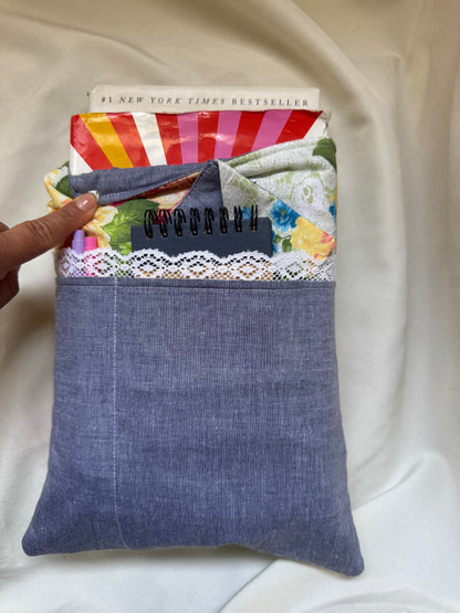 Lace Blue Garden Large Hardback Book Sleeve
