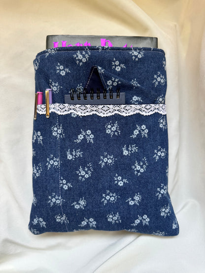 Ditsy Floral Denim Large Hardback Book Sleeve