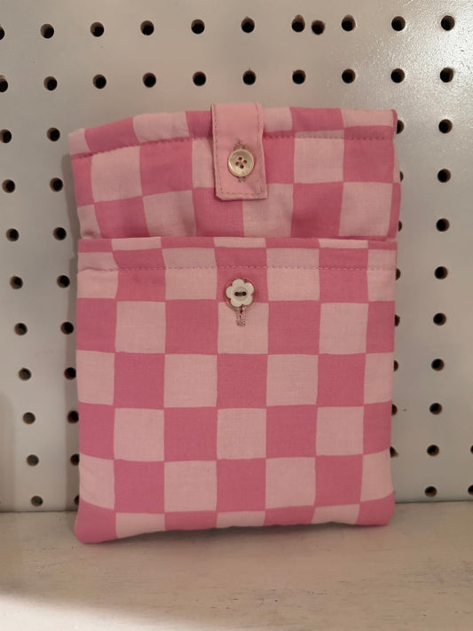 Pink Cotton Candy Checkered Kindle sleeves