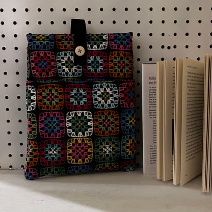 Hardback book sleeves - Granny Squares Large