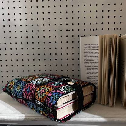 Hardback book sleeves - Granny Squares Large