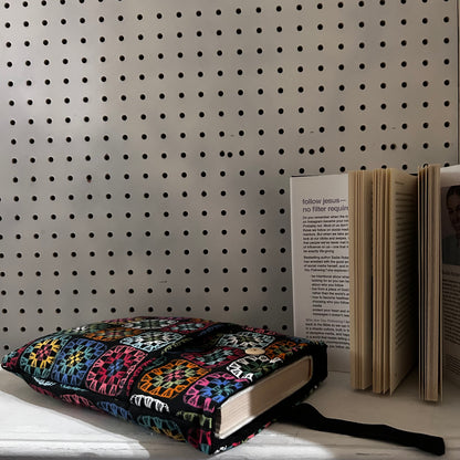 Hardback book sleeves - Granny Squares Large