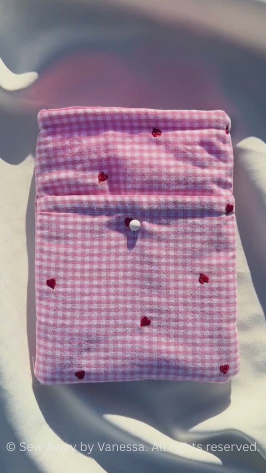 Cozy Hearts All-in-One Kindle Sleeve- (with front pocket)