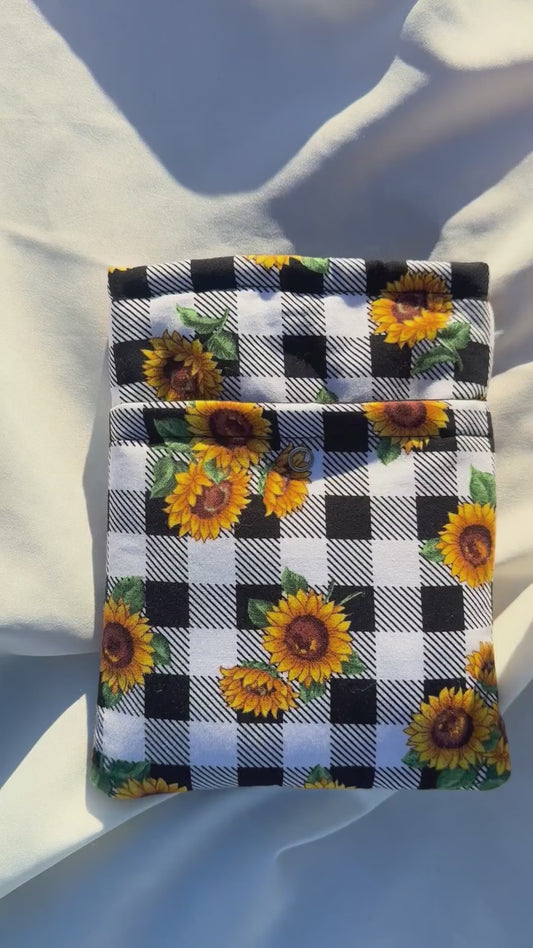Our all-in-one Kindle sleeve- handmade designed fits Kindle paperwhite, color soft - Falling Sun Flowers